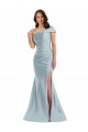 Long Sleeveless Silk like Satin Light Sky Blue Mermaid Formal Evening Gown / Prom Dress / Bridesmaid Dress Canberra