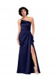 Long Sleeveless Silk like Satin Sapphire A-Line Black Tie Evening Gown / Prom Dress / Bridesmaid Dress Canberra