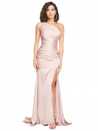 Long Sleeveless Silk like Satin Pink Sheath Black Tie Evening Dress / Prom Dress / Bridesmaid Dress Canberra