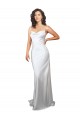 Sweep Train Sleeveless Silk like Satin White Sheath Beach Wedding Dresses Canberra