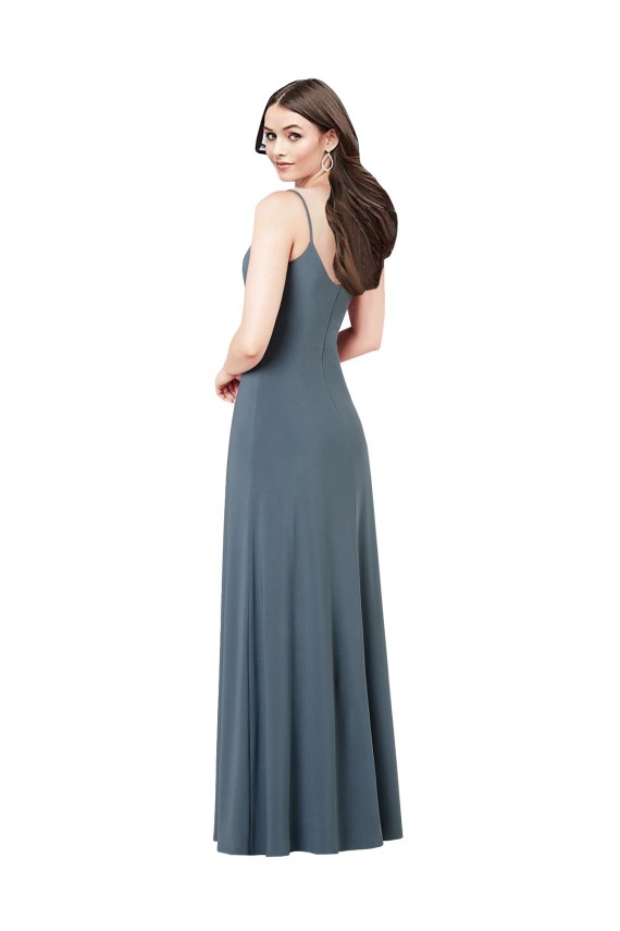 Long Sleeveless Spandex Slate Grey A-Line Prom Dress / Bridesmaid Dress Canberra