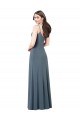 Long Sleeveless Spandex Slate Grey A-Line Prom Dress / Bridesmaid Dress Canberra