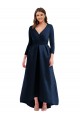 Long Long Sleeves Spandex Dark Navy Ball Gown High Low Plus Size Evening Gown / Prom Dress / Bridesmaid Dress Canberra