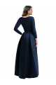 Long Long Sleeves Spandex Dark Navy Ball Gown High Low Plus Size Evening Gown / Prom Dress / Bridesmaid Dress Canberra