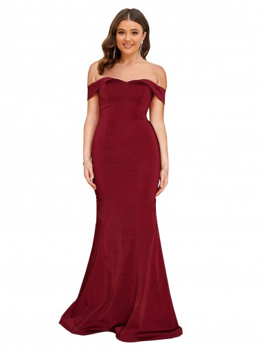 Long Sleeveless Spandex Burgundy Mermaid Formal Plus Size Evening Gown / Prom Dress / Bridesmaid Dress Canberra