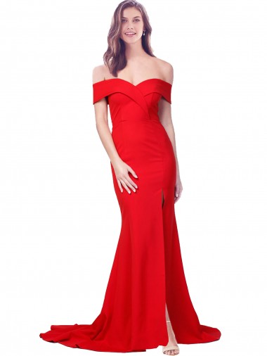 Long Sleeveless Stretch Crepe Red Sweetheart Mermaid Bridesmaid Dress / Evening Dress Canberra