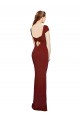 Long Cap Sleeves Stretch Crepe Burgundy Mermaid Formal Evening Gown / Prom Dress / Bridesmaid Dress Canberra