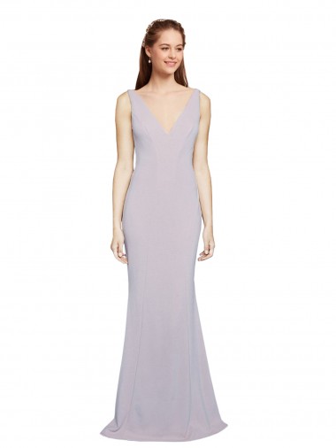 Long Sleeveless Stretch Crepe Arctic Lilac Mermaid Formal Evening Gown / Prom Dress / Bridesmaid Dress Canberra