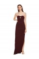 Long Sleeveless Stretch Crepe Burgundy Gold Strapless Sheath Formal Evening Gown / Prom Dress / Bridesmaid Dress Canberra