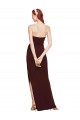 Long Sleeveless Stretch Crepe Burgundy Gold Strapless Sheath Formal Evening Gown / Prom Dress / Bridesmaid Dress Canberra