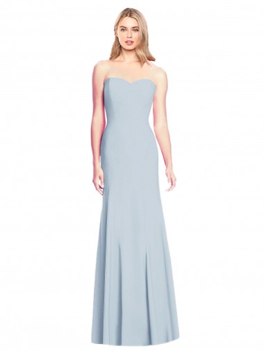 Long Sleeveless Stretch Crepe Light Sky Blue Sweetheart Trumpet Formal Dress / Bridesmaid Dress Canberra