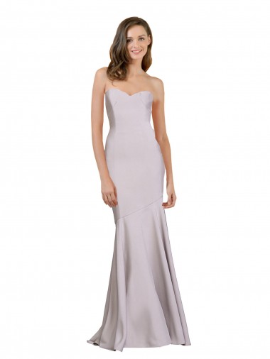 Long Sleeveless Stretch Crepe Arctic Lilac Mermaid Prom Dress / Bridesmaid Dress Canberra