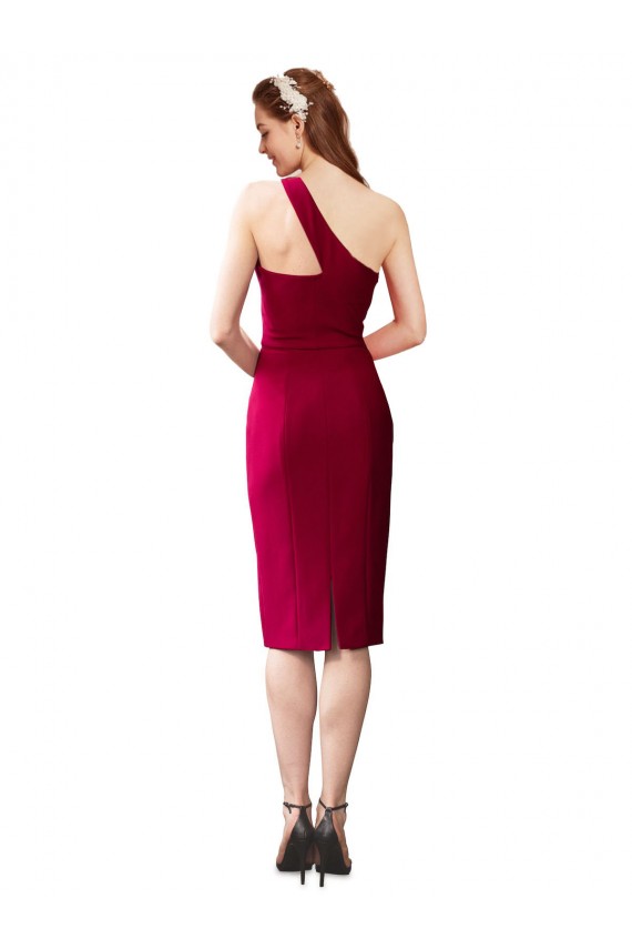 Cocktail Length Sleeveless Stretch Crepe Black Sheath Formal Evening Gown / Prom Dress / Bridesmaid Dress Canberra