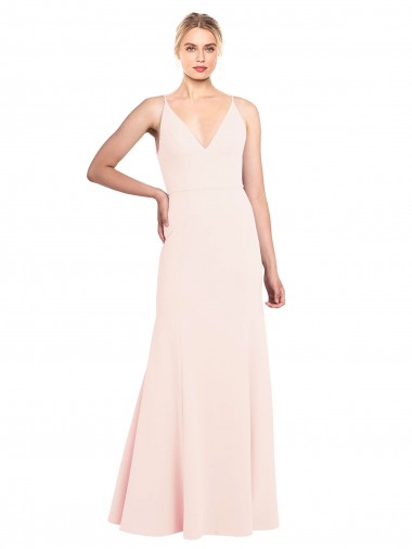 Long Sleeveless Stretch Crepe Pink A-Line Formal Evening Gown / Prom Dress / Bridesmaid Dress Canberra