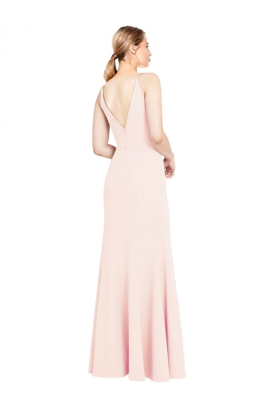 Long Sleeveless Stretch Crepe Pink A-Line Formal Evening Gown / Prom Dress / Bridesmaid Dress Canberra