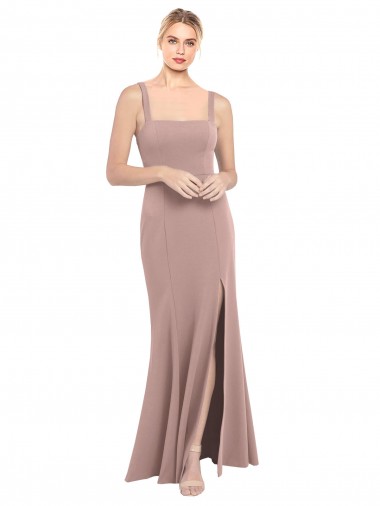 Long Sleeveless Stretch Crepe Dusty Pink Mermaid Prom Dress / Bridesmaid Dress Canberra