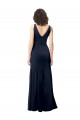 Long Sleeveless Stretch Crepe Dark Navy V-Neck A-Line Formal Dress / Bridesmaid Dress Canberra