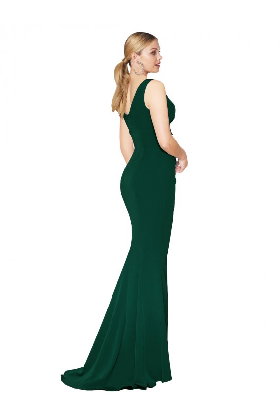 Long Sleeveless Stretch Crepe Midnight Green Mermaid Formal Evening Gown / Prom Dress / Bridesmaid Dress Canberra