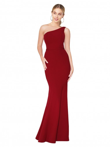 Long Sleeveless Stretch Crepe Burgundy Mermaid Formal Evening Gown / Prom Dress / Bridesmaid Dress Canberra