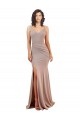 Long Sleeveless Stretch Crepe Dusty Pink Mermaid Black Tie Evening Gown / Prom Dress / Bridesmaid Dress Canberra