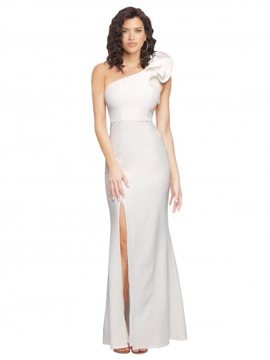 Long Sleeveless Stretch Crepe Ivory Sheath Formal Evening Dress / Bridesmaid Dress Canberra