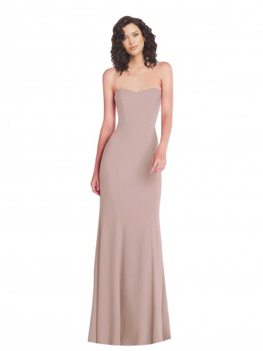 Long Sleeveless Stretch Crepe Dusty Pink Mermaid Formal Dress / Bridesmaid Dress Canberra