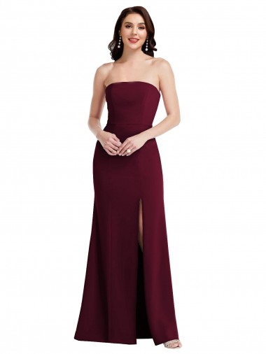 Long Sleeveless Stretch Crepe Burgundy Gold Trumpet Semi Formal Evening Dress / Prom Dress / Bridesmaid Dress Canberra