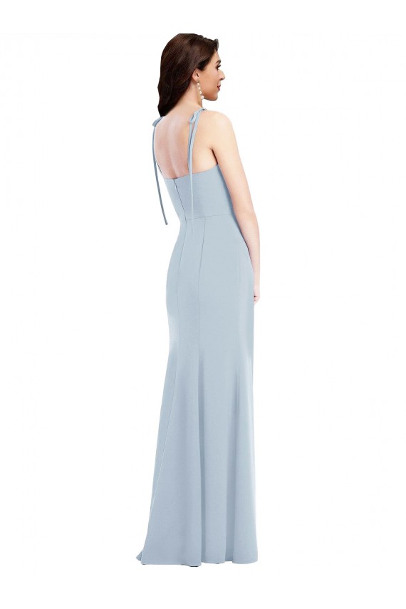 Long Sleeveless Stretch Crepe Light Sky Blue Trumpet Bridesmaid Dress / Formal Dress Canberra