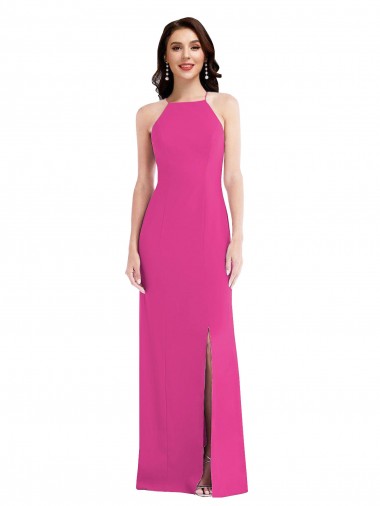 Long Sleeveless Stretch Crepe Fuchsia Trumpet Formal Evening Gown / Prom Dress / Bridesmaid Dress Canberra