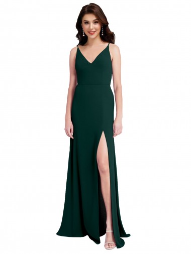 Long Sleeveless Stretch Crepe Midnight Green A-Line Formal Evening Gown / Prom Dress / Bridesmaid Dress Canberra