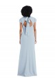 Long Cap Sleeves Stretch Crepe Light Sky Blue Trumpet Semi Formal Evening Dress / Bridesmaid Dress Canberra