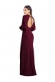 Long Puff Sleeves Stretch Crepe Burgundy Gold Trumpet Formal Dress / Bridesmaid Dress Canberra