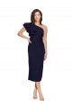 Midi Length Sleeveless Stretch Crepe Dark Navy Sheath Formal Evening Gown / Prom Dress / Bridesmaid Dress Canberra