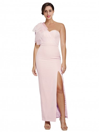 Long Sleeveless Stretch Crepe Pink Sheath Formal Evening Gown / Prom Dress / Bridesmaid Dress Canberra