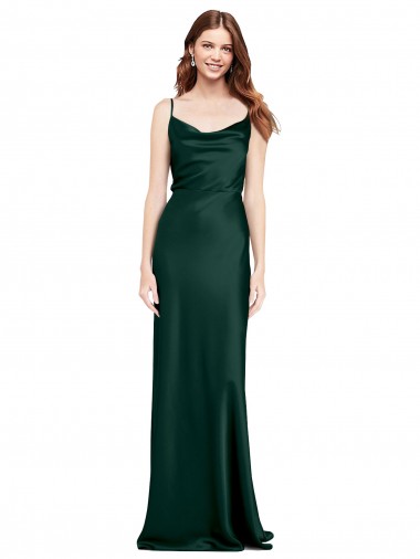 Long Sleeveless Stretch Satin Hunter Sheath Black Tie Evening Gown / Prom Dress / Bridesmaid Dress Canberra