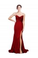 Sweep Train Sleeveless Stretch Satin Burgundy Sheath Black Tie Evening Gown / Prom Dress / Bridesmaid Dress Canberra