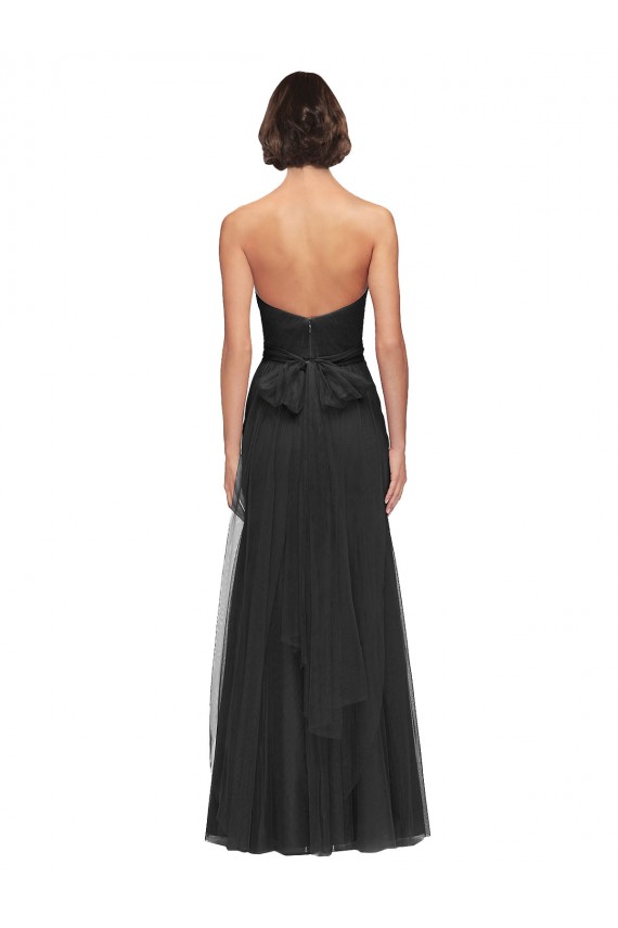 Long Sleeveless Tulle Black A-Line Bridesmaid Gown Canberra
