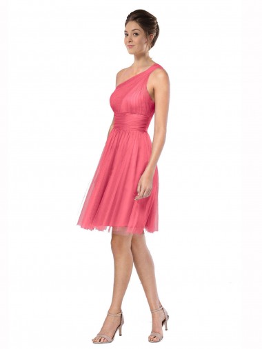 Long Sleeveless Tulle Watermelon A-Line Bridesmaid Dress Canberra