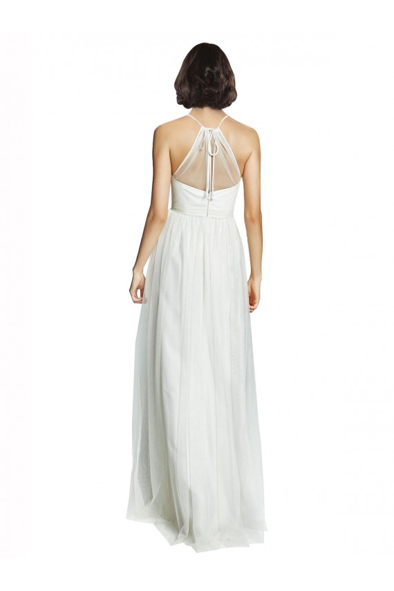 Long Sleeveless Tulle White A-Line Bridesmaid Dress Canberra