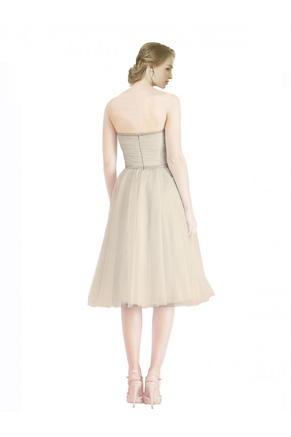 Cocktail Length Sleeveless Tulle A-Line Bridesmaid Dress Canberra
