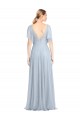 Long Flutter Sleeves Tulle Light Sky Blue A-Line Bridesmaid Dress / Evening Dress Canberra
