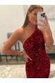 Sweep Train Sleeveless Velvet Sequin Pink Sheath Prom Dress Canberra