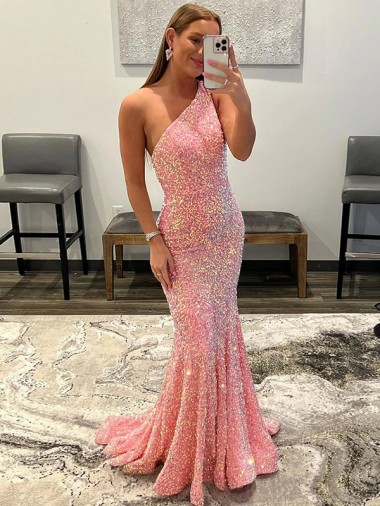 Sweep Train Sleeveless Velvet Sequin Pink Sheath Prom Dress Canberra