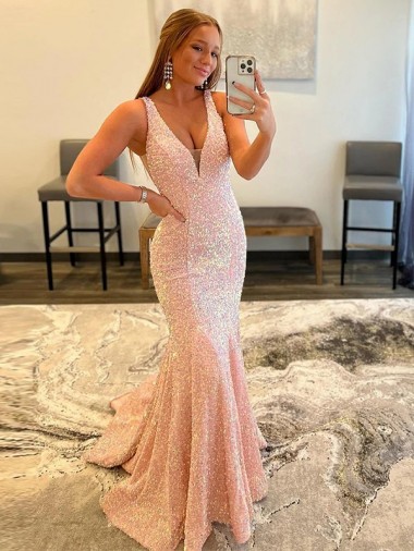 Sweep Train Sleeveless Velvet Sequin Sheath Evening Dress Canberra