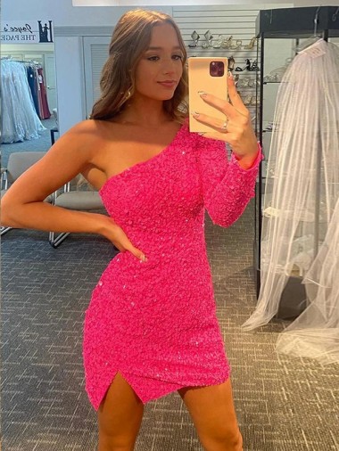 Short Long Sleeves Velvet Sequin Sheath Prom Dress / Evening Dress Canberra