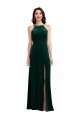 Long Sleeveless Stretch Velvet Dark Green A-Line Semi Formal Evening Dress / Prom Dress / Bridesmaid Dress Canberra