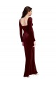 Long Long Sleeves Stretch Velvet Burgundy A-Line Prom Dress / Bridesmaid Dress Canberra